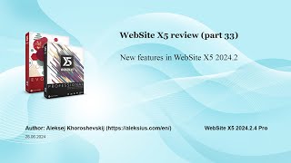 WebSite X5 20242 – New features [upl. by Akcirederf]