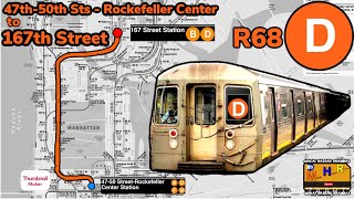 OnBoard 205th Street bound R68 D train 2683 47th50th StreetsRock Center to 167th Street [upl. by Giesecke]