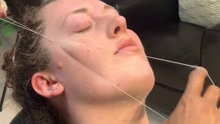 threading Face side Threading Video threading tutorial kobitasparlourusa cheeksthreading [upl. by Mcleod]