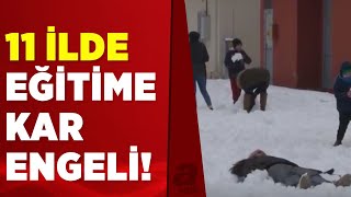 Yoğun kar yağışı nedeniyle 11 ilde eğitime ara verildi  A Haber [upl. by Anitra]