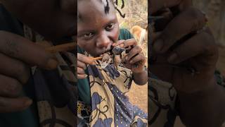 Birds are very delicious in soup 🍲 Hadza cooks for breakfast So delicious 😋😋hadzabetribe food [upl. by Adnovaj]