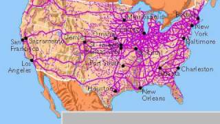 US Railroad History Map 1830  1990s [upl. by Ezra380]