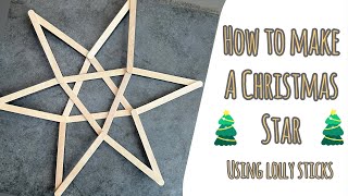 HOW TO MAKE DIY CHRISTMAS STAR 🌟🎄 popsicle sticks crafts  lolly stick crafts [upl. by Karil]