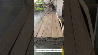 🌿🌿🌿Outdoor waterproof WPC double side grooved decking [upl. by Alphonsine]