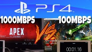 Downloading Apex Legends on PS4 1000Mbps vs 100Mbps Internet [upl. by Garik]