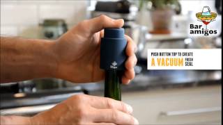 Bar Amigos® Vacuum Wine Stopper Saver Pump Sealer With Patented Technology [upl. by Nwahsed165]