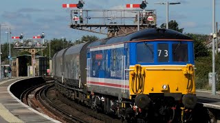 Network Southeast 73128  73109 Arrive At Littlehampton Under The Semaphore Signals In Nice Sunshine [upl. by Lisha]