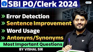 Error Detection Sentence Rearrangement Word Fillers For SBI POClerk 2024  By Vishal Sir [upl. by Merry473]