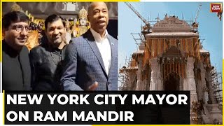 New York City Mayor Eric Adams Attends Mata Ki Chowki Speaks On Ram Mandir Inauguration [upl. by Gurolinick264]