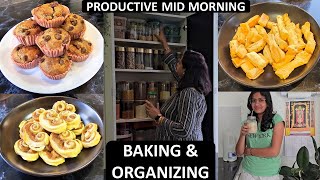 Mid Morning Productive Routine  5 Snacks Oat Muffin Palmier Ears Marodi Frappuccino Jeera Khari [upl. by Irwin]