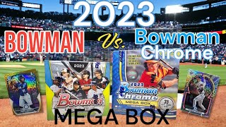 2023 Bowman VS Bowman Chrome Baseball MEGA BOXES Numbered Gold for the WIN [upl. by Calv404]