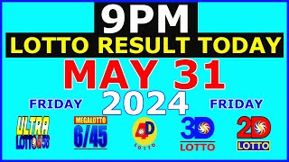 Lotto Result Today 9pm May 31 2024 PCSO [upl. by Allac125]