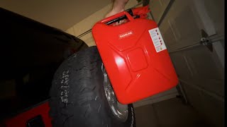 Best Made  Wavian 5 gal NATO spec Jerry can gas can unboxing  first impressions on Jeep TJ mount [upl. by Eicats]