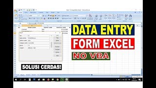 Cara Membuat Input Data di Excel dengan Form [upl. by Kenney]