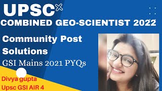 Community Post Solutions  Geochemist Mains PYQs 2021  With detailed explanation  UPSC GSI Mains [upl. by Elsilrac350]