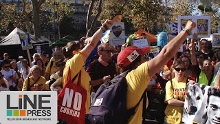 Manifestation de lassociation FUDA pour le droit des animaux  Paris  France 27 septembre 2014 [upl. by Liamaj]