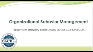 Organizational Behavior Management Supervision Intro [upl. by Akirdnuhs234]