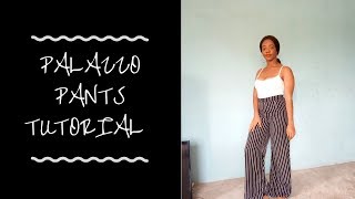 palazzo pant tutorial  how to cut from scratch [upl. by Leuqcar]