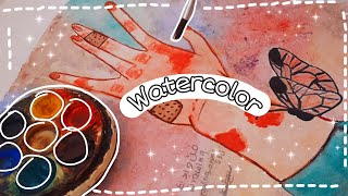 Color with me my watercolor drawing How do I use watercolors 🖌💧 [upl. by Naid]