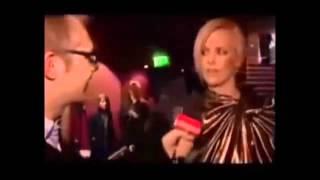 Charlize Theron speaking Afrikaans with Dutch speaking Belgian reporter [upl. by Nairda]