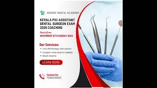 Kerala psc dental surgeon exam 2025 coachingdentalpsc education pscdentalsurgeon governmentexam [upl. by Eerolam]