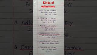 Kinds of adjectivesLearn kinds of adjectives in englishgrammarwork hard [upl. by Nylecoj676]