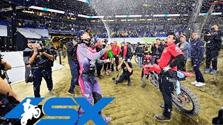 Supercross Round 10 450SX Highlights  Indianapolis IN Lucas Oil Stadium  Mar 16 2024 [upl. by Ynnal972]