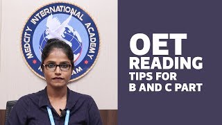 OET Reading Tips for Part B and C  OET Coaching Kottayam Kannur Mavelikara Thodupuzha [upl. by Odranoel712]