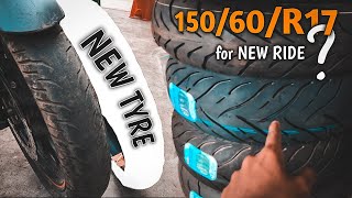 Changing Tyre Before started new Ride  Best tyre for bike  15060R17  tyre dailyvlog biker [upl. by Aicilat]