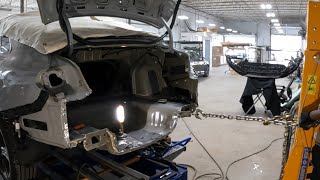 DIY 2023 KIA K5 rear body panel replace and FLOOR REPAIR [upl. by Nylahsoj485]