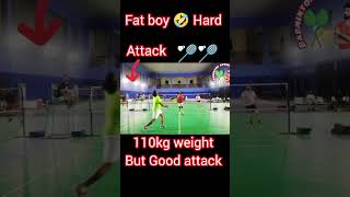 Fat boy badminton 🏸 😂😂 hard attack [upl. by Ellwood853]