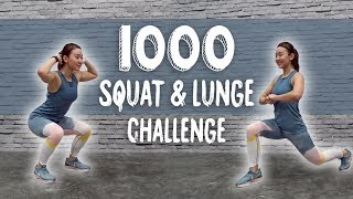 Crazy Burn🔥 1000 Squat amp Lunge Challenge  Legs and Glutes  Joanna Soh [upl. by Darius]