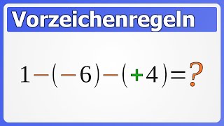 Vorzeichenregeln  Plus und Minus vereinfachen [upl. by Uzzi]