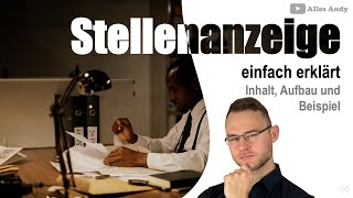 Stellenanzeige einfach erklärt mit Beispiel  Aufbau amp Inhalt [upl. by Shiekh]