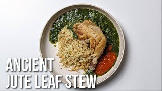 Ancient Jute Leaf Stew  Egyptian Molokhia Recipe [upl. by Ailalue]