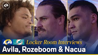 Steve Avila Christian Rozeboom amp Puka Nacua React To MNF Loss vs Dolphins  Locker Room Interviews [upl. by Lemay]