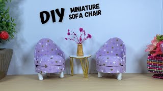 DIY Mini Coffee Chair  Mini Sofa  Doll House Miniature  Miniature Chair Table set  Decor ideas [upl. by Jeffrey731]