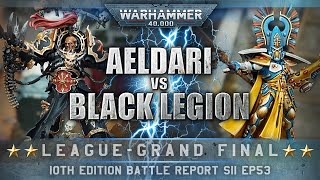 GRAND FINAL Aeldari vs Black Legion Chaos Space Marines Warhammer 40K Battle Report 10th Edition [upl. by Yrkcaz]