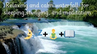 Relaxing waterfall sound for stress sleeping 💤🌛and 📖📓studying [upl. by Oemor]