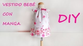 Como hacer un vestido bebe con manga Patrón en tiendapatronesmujercom [upl. by Roi]