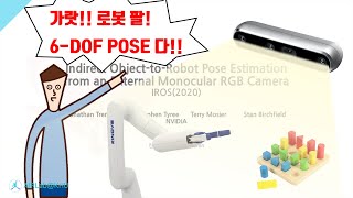 가랏 로봇팔 6DOF 포즈다 Indirect Object2Robot Pose Estimation from External Monocular Camera IROS 2020 [upl. by Jennilee831]