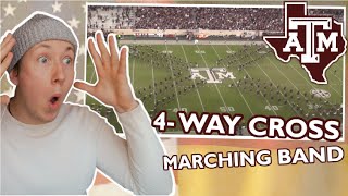 German reacts to the TEXAS AampM AGGIES MARCHING BAND 4 WAY CROSS [upl. by Asille85]