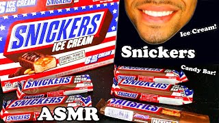 ASMR SNICKERS ICE CREAM BARS  CHOCOLATE CANDY BAR MOUTH SOUNDS JERRY CANDY ASMR MUKBANG [upl. by Lyontine317]