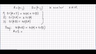 Linear Algebra 69 Matrix Trace [upl. by Day]