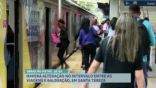 Metrô passa por obras e passageiros precisam fazer baldeação em estação de BH [upl. by Eelrahs796]