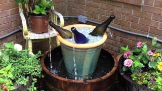 Whiskey Barrel Wine Bottle Fountain [upl. by Cristin]