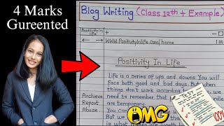 Blog writing class 12  12th English writing skill  Blog Kaise likheBlog Writing  12 English 2024 [upl. by Burner]