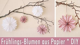 FrühlingsDekoration  Blümchen aus Papier ganz einfach selber basteln  DIY  schnell und einfach [upl. by Pytlik378]