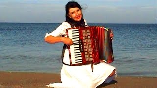 WIESŁAWA DUDKOWIAK with Accordion on Beach 1  The most beautiful relaxing melody [upl. by Aekim644]