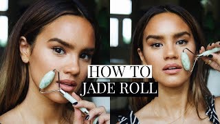 HOW TO USE A JADE ROLLER JADE ROLL TUTORIAL  DACEY CASH [upl. by Ettennil]